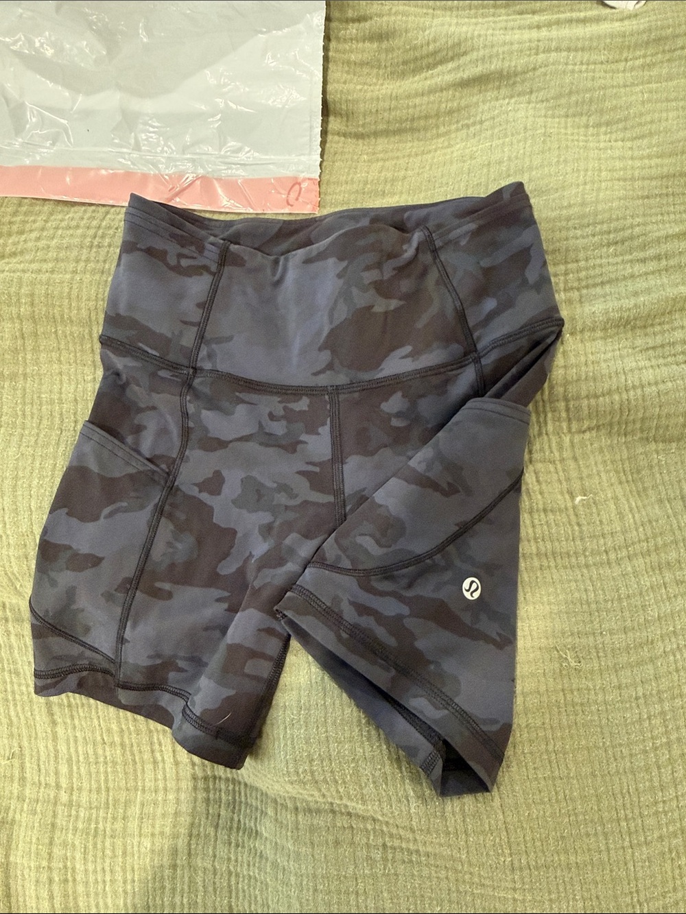 lululemon athletica High-Rise Camo Bike Shorts - Black/Gray